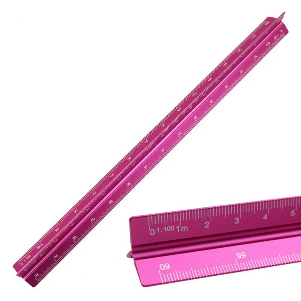 Aluminum Alloy Engineering Scale Ruler High Precision Triangular Architectural Drafting Tool Scale Bar Drafting Supplies