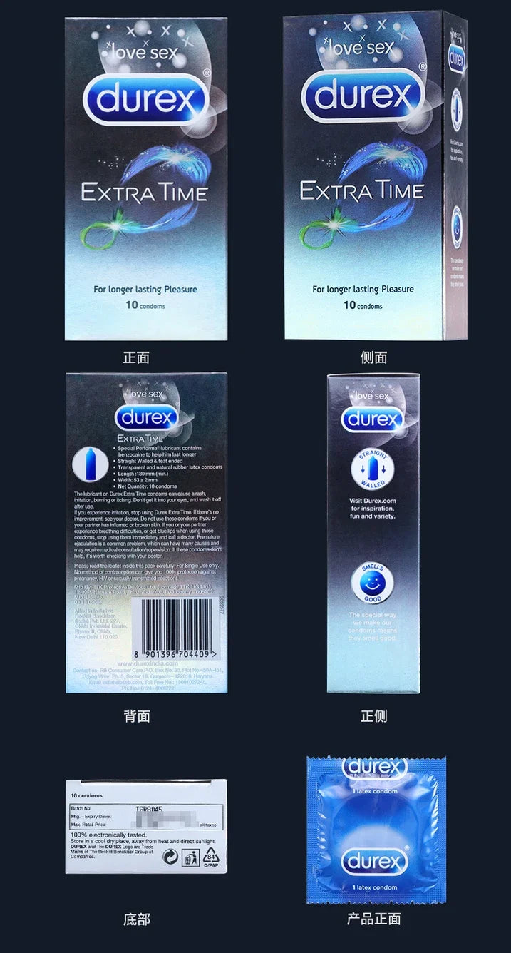 20/10pcs Durex Delay Ejaculation Spike Condoms Ultra Thin Factor Intimate Extra Lubricated Men Contraception Lasting Enlargement
