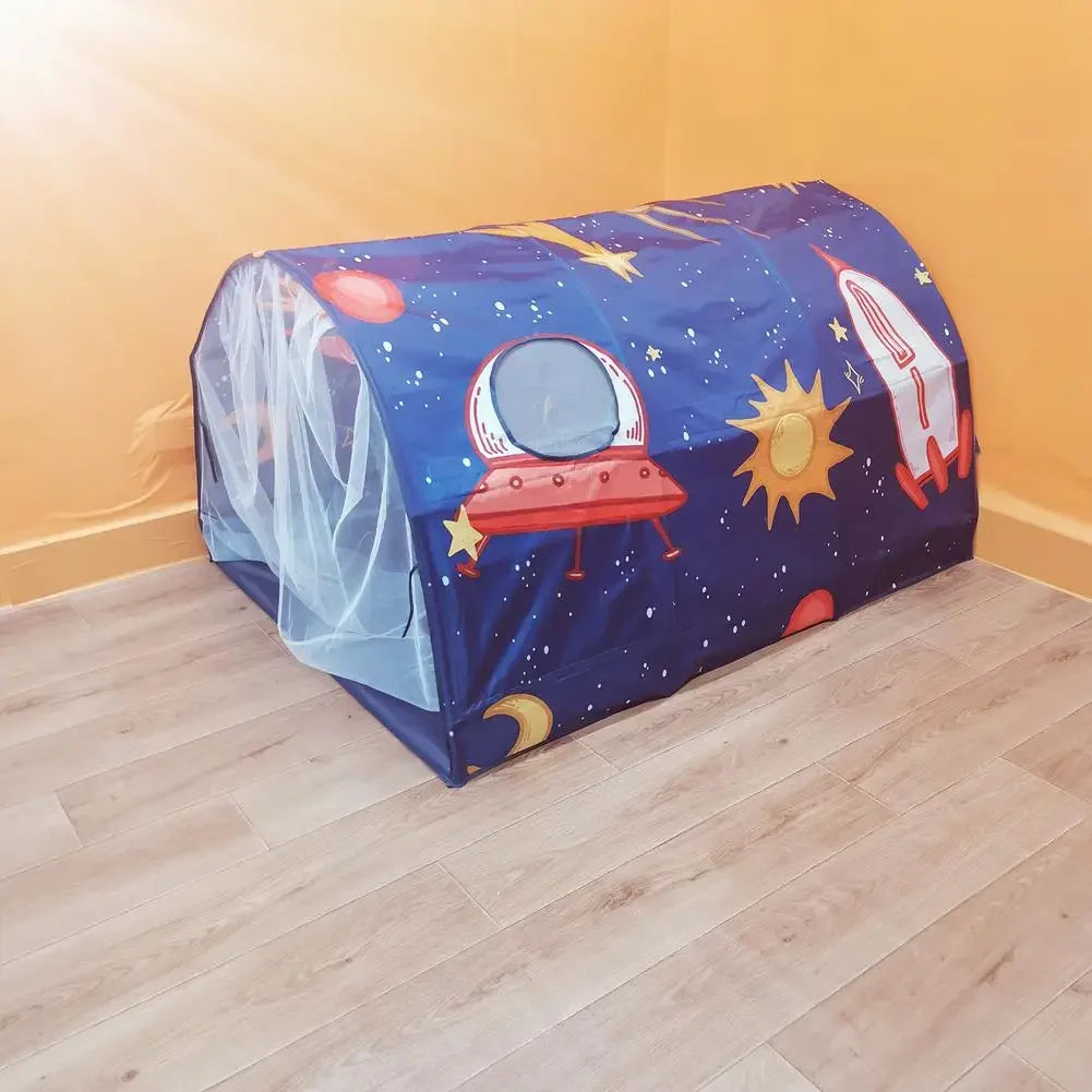 Starlight Dream Bed Canopy Play Tent for Kids Portable Fairy House Tunnel Cozy Playhouse Decor for Children Girls Boys