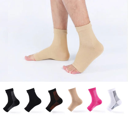 1Pair Sports Ankle Support Brace Compression Sleeve Plantar Fasciitis Sock for Achilles Tendonitis Joint Pain Swelling Heel Spur