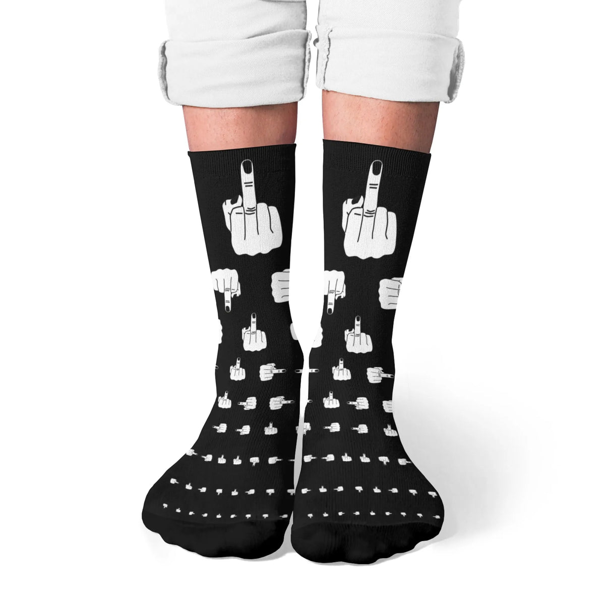 Funny Finger Art Men's Socks Novelty Street Harajuku Hip Hop Style Compression Socks Casual Fashion Crazy Party Happy Socks Gift