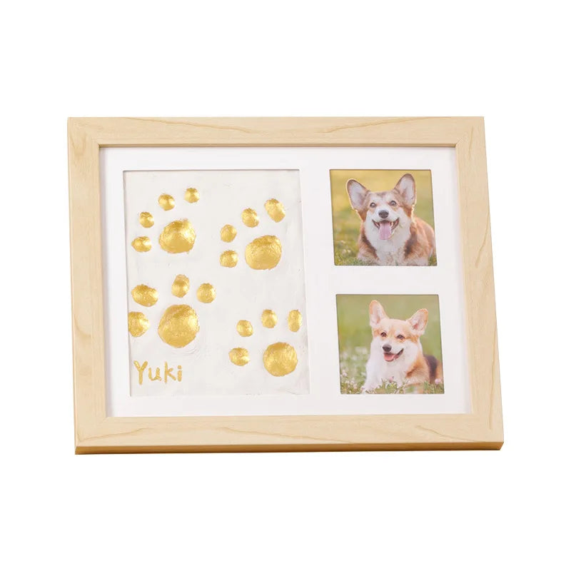 Hot Sale DIY Pet Paw Print Memorial Kit With Clay Mold Photo Frame Exquisite Gift Box for Dog Cat Loss Keepsake Creative Lovers