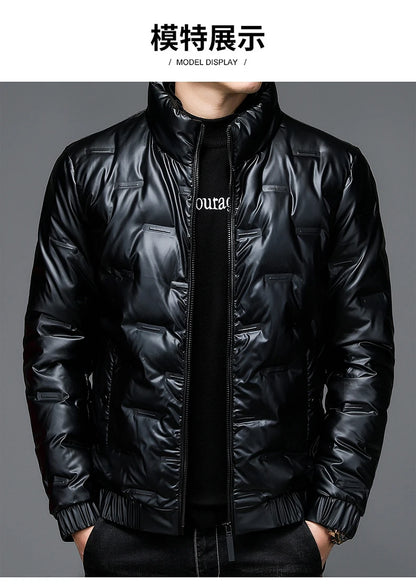 80%  White Duck Down Coat 2024 Trendy Fashion Winter Stand Collar Warm Sport Jacket Men's Thermal Thick Outwear