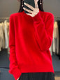 100% Mink Cashmere Sweater Women's Half High Collar Pullover Long Sleeve Cashmere Knitwear Fashion Autumn Winter Female Clothing
