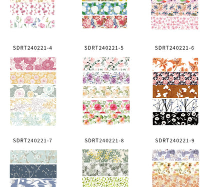 5 Rolls/set Aesthetics Floral Decorative Adhesive Tape Flower Washi Tape DIY Scrapbooking Material Sticker Label Stationery