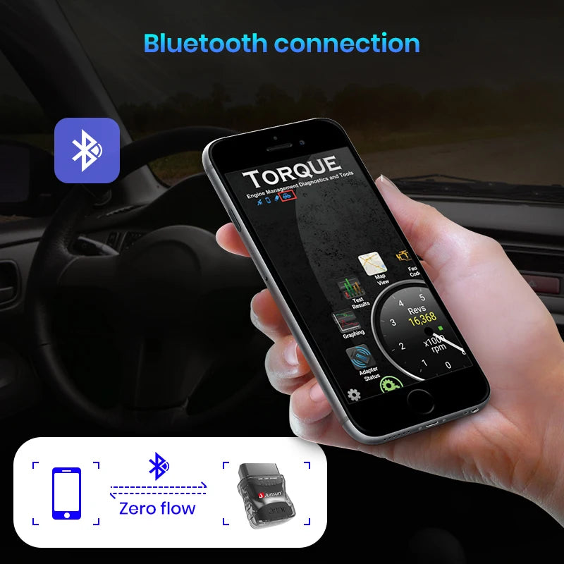 Junsun Mini Auto Scanner ELM327 Bluetooth 4.0 compatible OBD2 V3 Adapter Car Diagnostic Tool Scan Tool for Car Accessories