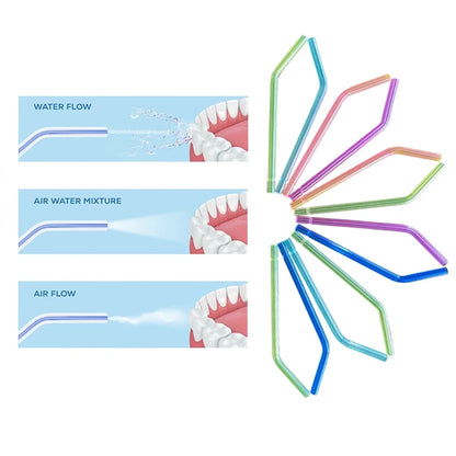 100pcs Dental Air Water Syringe Tips High Quality Disposable Plastic Three Way Syringe Air-Water Head Nozzle Tubes Dentist Tool