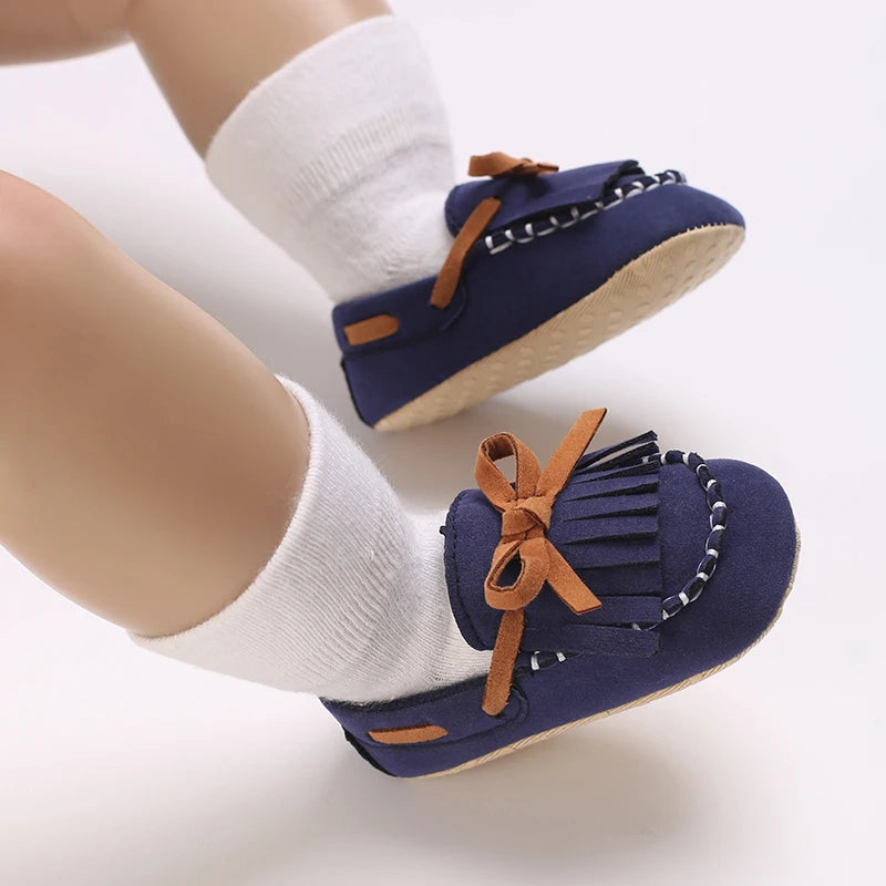 HAIZHIW 0-18M Baptism Newborn Baby Prewalker Girls Boys Casual Shoes Leather Non-Slip Soft-Sole Infant Toddler First Walkers