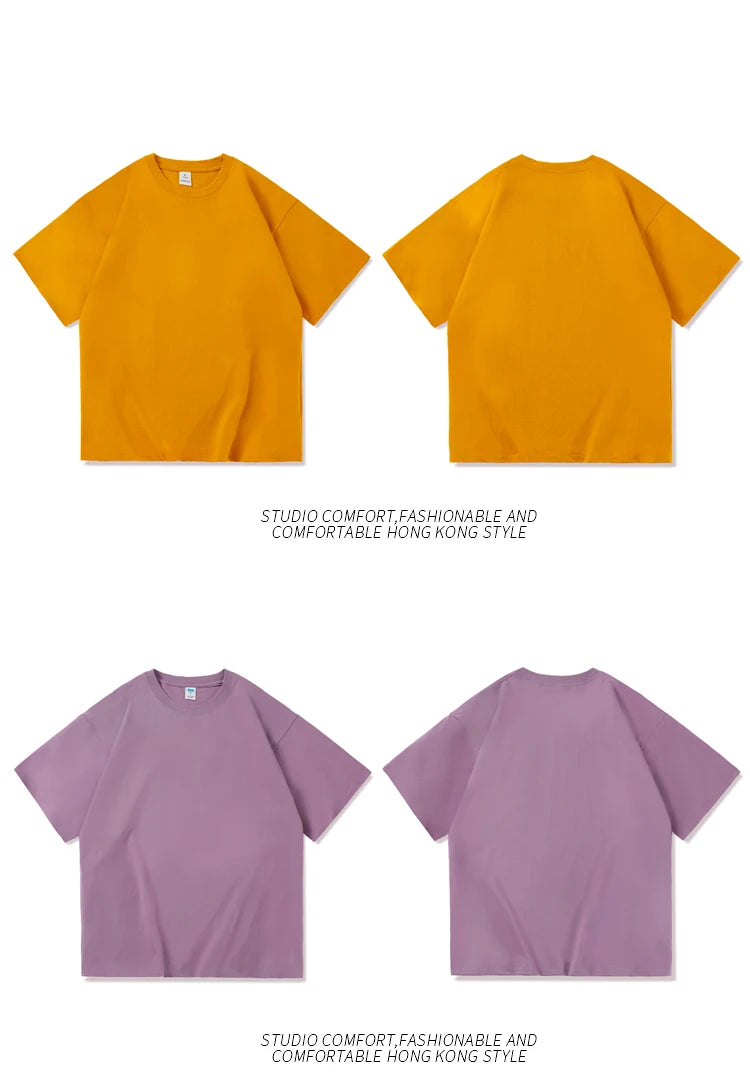 Oversized Summer Short Sleeve Men's T Shirt New Fashion Solid Loose O-Neck T Shirts Mens Cotton Hip Hop Streetwear Top Tees 5XL