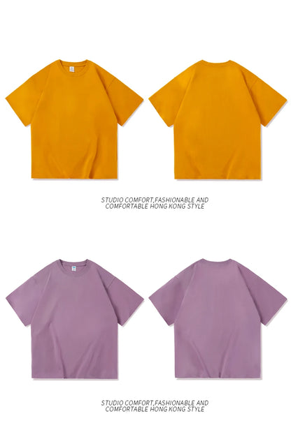 Oversized Summer Short Sleeve Men's T Shirt New Fashion Solid Loose O-Neck T Shirts Mens Cotton Hip Hop Streetwear Top Tees 5XL