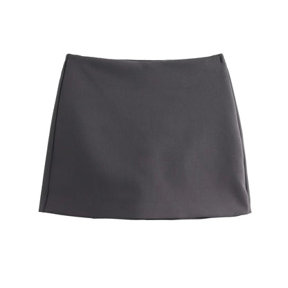 High Waist Solid Skort for Women Fashion Side Zipper Female Shorts Skirts Mujer