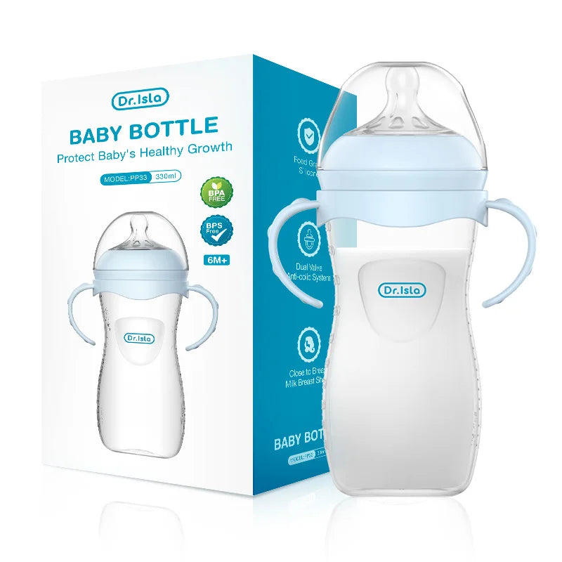 Baby PP Bottle 150/240/330ML Newborn Baby Bottle with Handle Milk Bottle Feeding Baby Bottles Newborn Feeding Supplies BPA-FREE