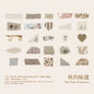 Journal GO 50pcs Dual Material Cloth Fabric Textured Stickers for Photo Frame Collage Junk Journal Scrapbooking diy Material