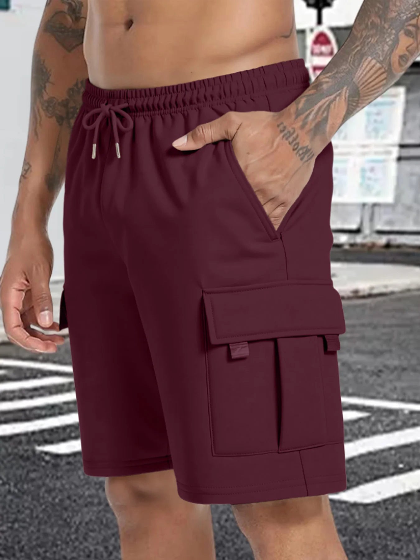 Summer Men's Sport Shorts Male Breathable Loose Multi-pockets Cargo Shorts Outdoor Jogging Fitness Casual Drawstring Mens Shorts