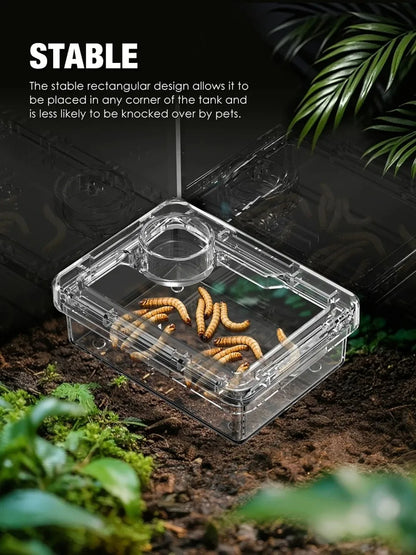 Reptile Lizards Geckos Feeding Bowls Anti Overturning Transparent Water Bowls Anti Escape