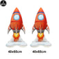 Blue Planet Astronaut Space Disposable Tableware Kids Birthday Table Decorations Paper Plate Cup Napkin Astronaut Rocket Balloon