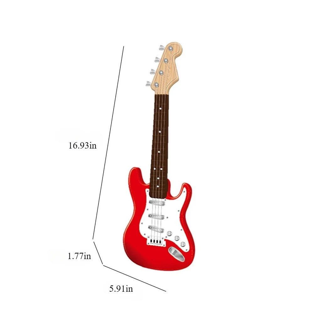 4-string Children Electric Guitar Toy with Music Light Beginner Electric Guitar Ukulele Children's Toy Musical Instrument Gift