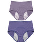 2pcs Women's Physiological Briefs Girl Menstrual Panties Ladies Period Leak Proof Panty Mid Waist Ice Silk Underwear