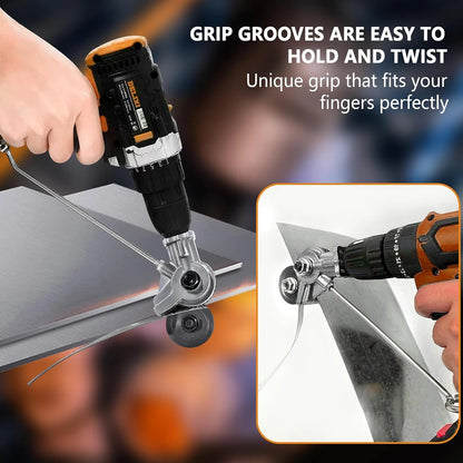 Electric Drill Plate Cutter Attachment Double Headed Free Cutting Tools Iron Metal Sheet Cutter Plate Punch Scissors