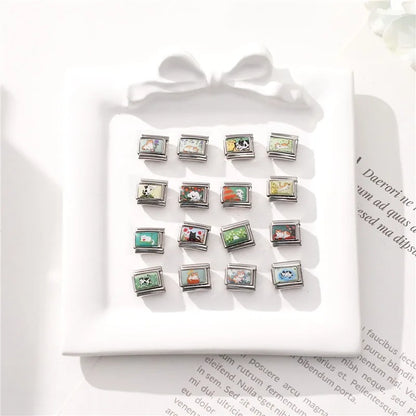 Y2K Cute Funny Sofa Cats Dogs Italian Charm Fit 9mm Stainless Steel Women DIY Bracelet Drop Shipping Fashion Jewelry Wholesale