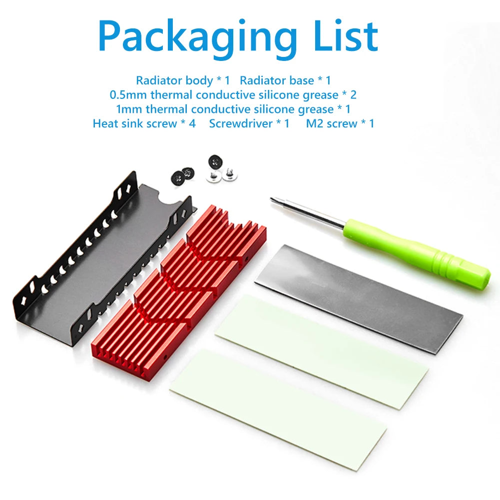 M.2 SSD NVMe Heat Sink heatsink M2 2280 SSD Hard Disk Aluminum Heat Sink with Silicone Thermal Pad for PC / PS5 PCIE 2280 SSD
