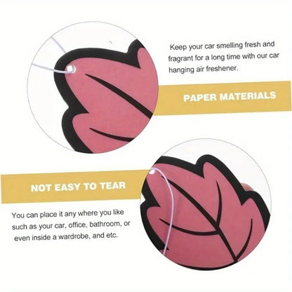 60/120/240/360/600pcs Leaf Shape Car Air Freshener Natural Scented Tea Paper Auto Hanging Vanilla Perfume Fragrance