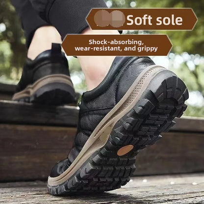 Men's Outdoor Sports Casual Climbing Shoes Winter Fleece Low Help Cotton Shoes Anti-slip Dad Shoes Large Size Men's Shoes