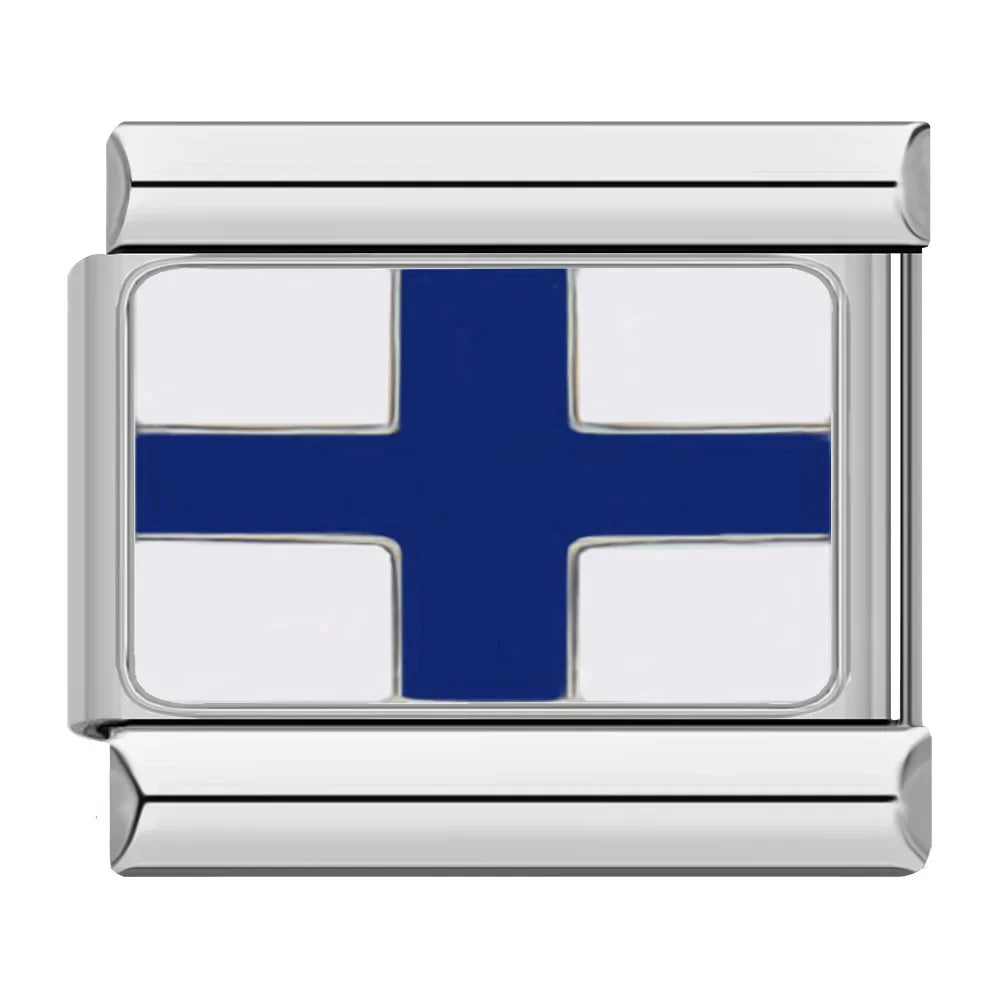 Hapiship Fashion Navy Ship International Maritime Signal Code Nautical Flag Charm Links Fit 9mm Stainless Steel Bracelet DJ391