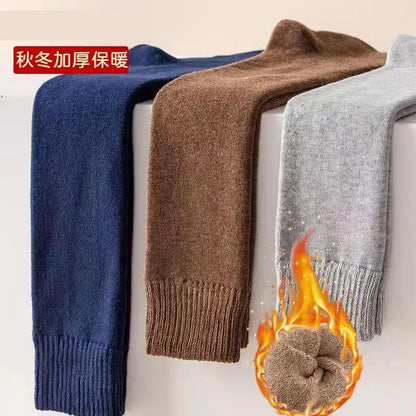 Winter Men's Knee Long Socks Wool Keep Warm Longer Stocking Compression Winter Terry Socks Cotton Thicken Cover Calf Sokken Gift
