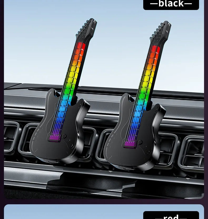 1PC Car Air Conditioner Vent Guitar Aromatherapy Atmosphere Light Perfume Fragrance Decorative Music Pickup Lamp Car Accessories