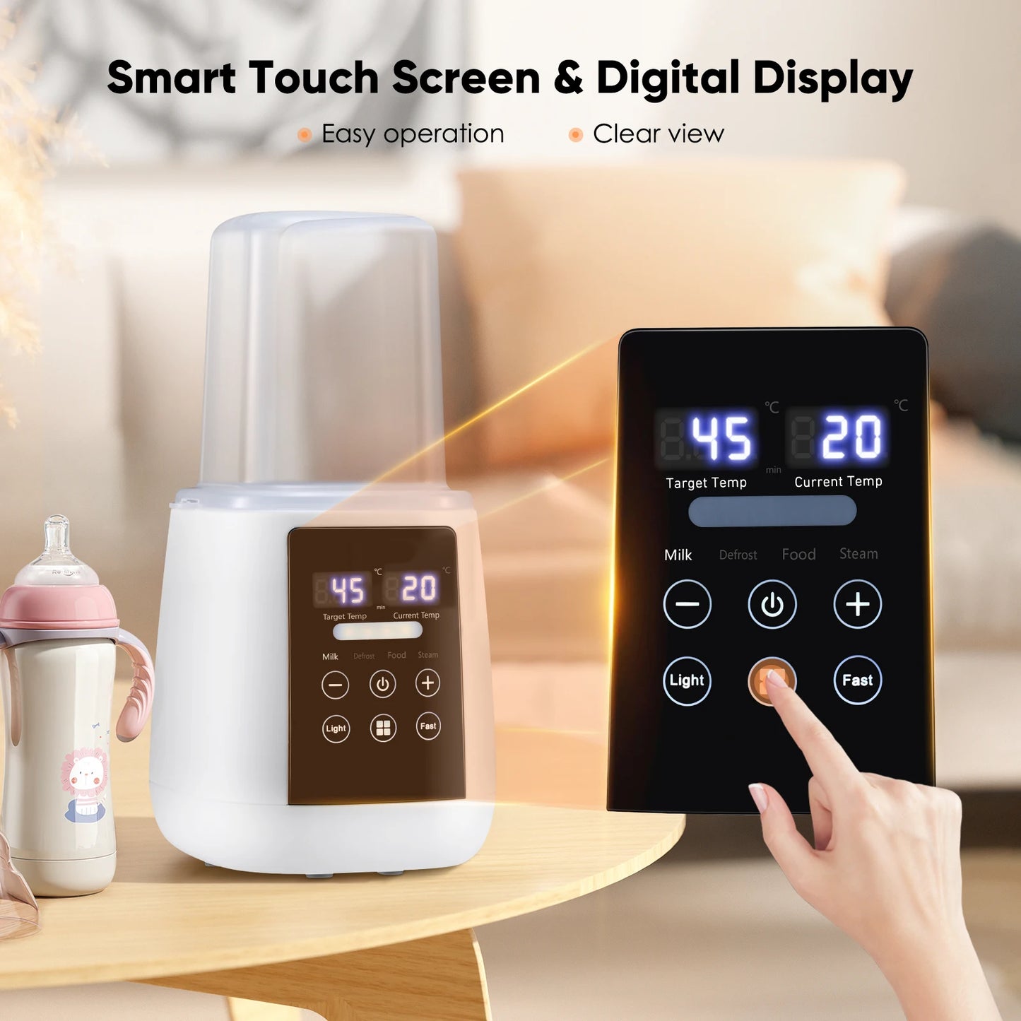 6in1 Fast Electric Baby Bottle Warmer Heater Sterilizer For Breast Milk Digital Timer Temperature Control Automatic Shutoff 220V