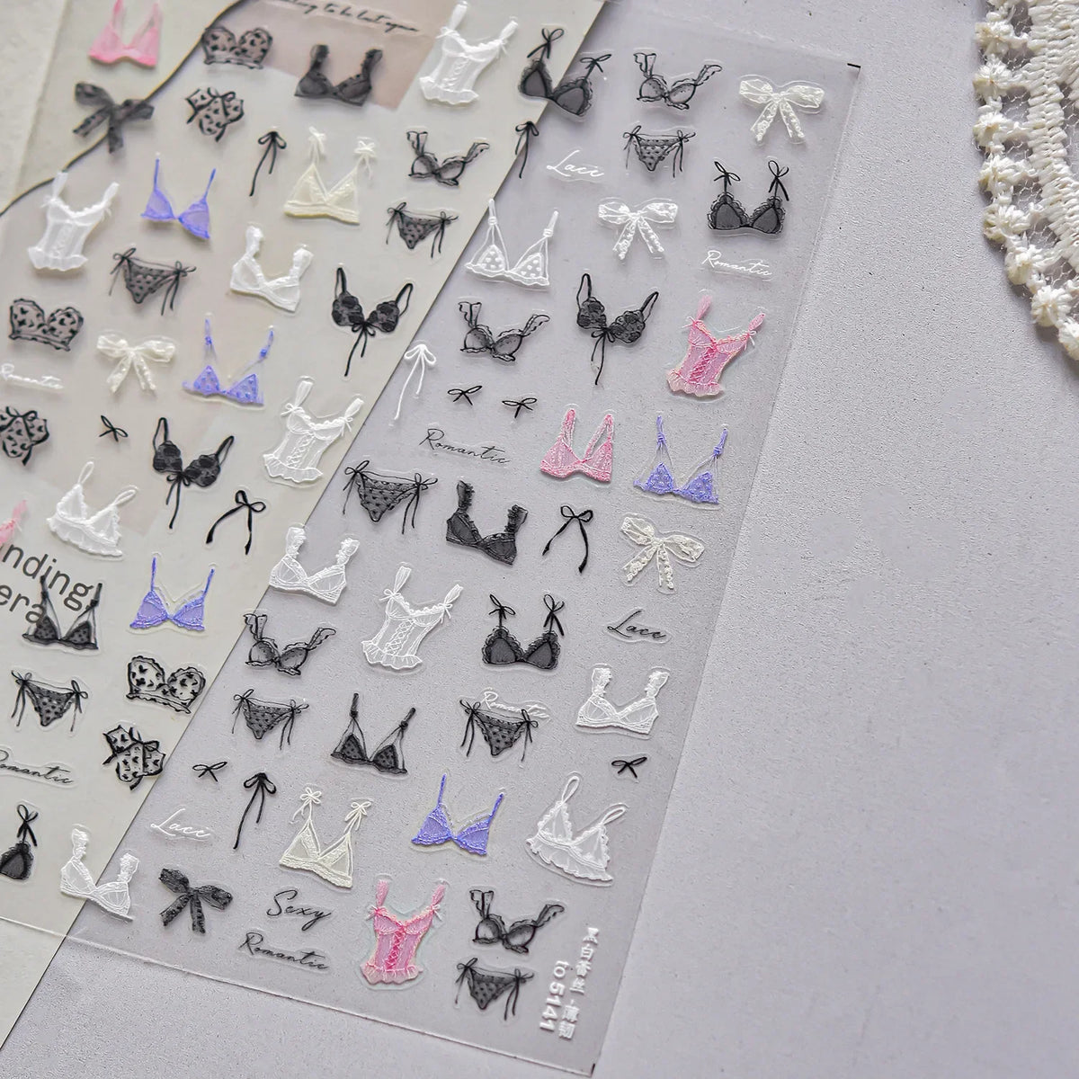 Cute Animal Face 5D Nail Art Stickers Cartoon Cat Bunny Dog Mouse Kawaii Expressions Simple Self Adhesive Manicure Decal DIY