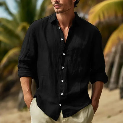 Men's Independent Station Four Seasons Large Size Loose Patchwork Shirt Casual Solid Color Daily Clothing Beach Dinner Cardigan