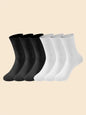 6/10 Pairs Men's Socks Spring Autumn Simple Casual Black White Striped Socks Breathable Mid Tube Sock High-quality Round Neck