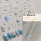 5D Gold Stamped Silver Sun Stars Snake Nail Art Stickers Totems Reliefs Self Adhesive Dark Chinese Style Manicure Decals