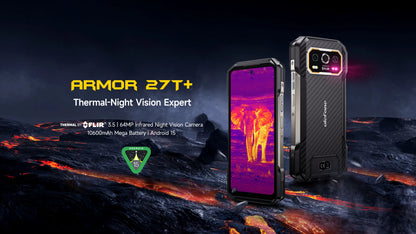 Ulefone Armor 27T 4G 10600mAh Rugged Phone Android 15 Smartphone 24GB +256GB  6.78"FHD+ 120Hz 64MP Night Vision Camera NFC