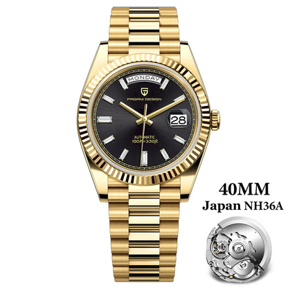 PAGANI DESIGN 2026 New Luxury Rose Gold DD40 Automatic Watch For Men 8285 Mechanical Wristwatch Men Stainless Steel Waterproof