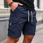 Men's Summer Cargo Shorts Multi-Pocket Drawstring Pants Casual Loose Fit Knee-Length Shorts for Outdoor & Streetwear