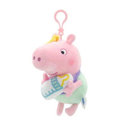 16-19CM Genuine Peppa Pig Bundle pocket 8 Friends Daddy Mammy Peppa George Plush Bahs Stuffed Dolls Pajamas Peppa Kids Gift
