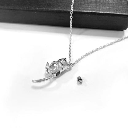 Cat Cremation Jewelry Urn Necklace for Ashes for Pet,Funeral Ashes Keepsake Urn Necklace Pendant Memorial Jewellery
