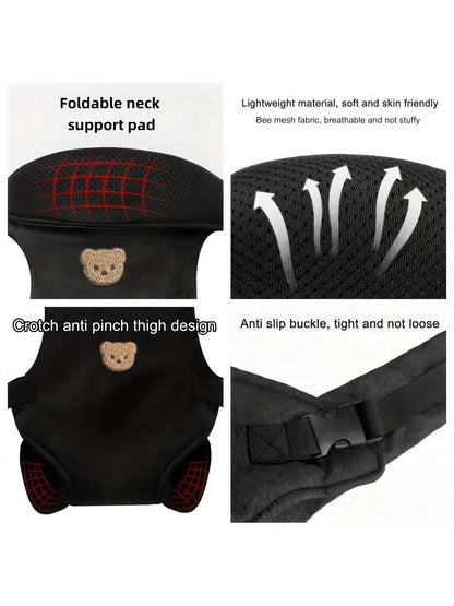 1-Piece Ergonomic Multifunctional Baby Carrier - 4-in-1 Portable Baby Travel Gear, with Adjustable and Comfortable Front and Back Straps, the Perfect Baby Shower Gift for Your Baby.