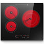2-Zone Ceramic Hob, 3000W with Child Lock, 9 Heat Levels, 1-99min Timer, Black (CE Certified)