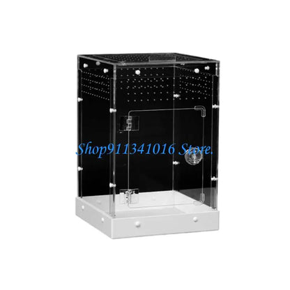 34Cm Clear Acrylic Reptiles Enclosure Breeding Box For Amphibians Animal Hermits Crabs Safe Habitats Place