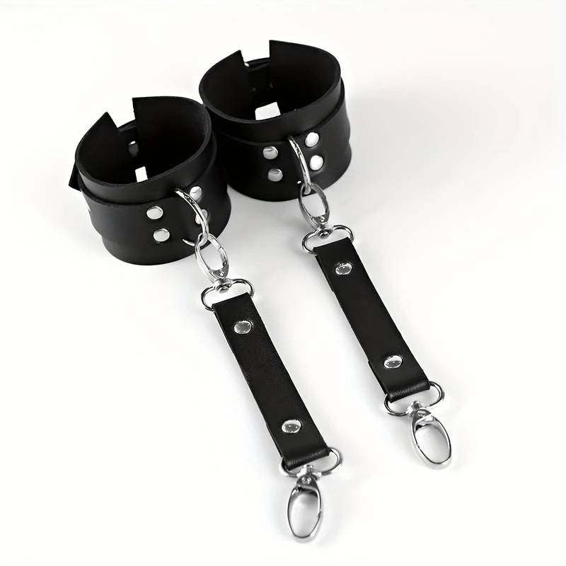 Bdsm Handcuff Set Garter Belt Leg Ring Underwear Sets Adult Sex Game SM Night Toys Leather Bondage Conditioning Slave Rave Toy
