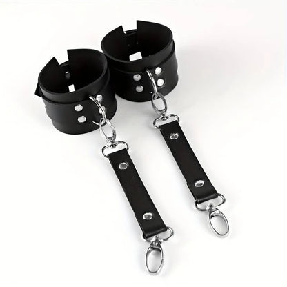 Bdsm Handcuff Set Garter Belt Leg Ring Underwear Sets Adult Sex Game SM Night Toys Leather Bondage Conditioning Slave Rave Toy