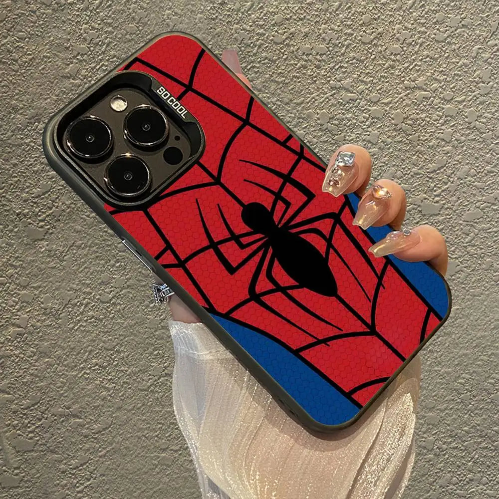 Cool S-Spider-Man Phone Case For IPhone 17 16 15 Pro Max Plus 14 13 12 11 Black White Shockproof Phone Cover