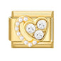 Hot Zircon Rose Flowers Heart Pearl Bowknot Cherry Pendant Italian Charm Links Fit 9mm Stainless Steel Bracelet Women DIY Making