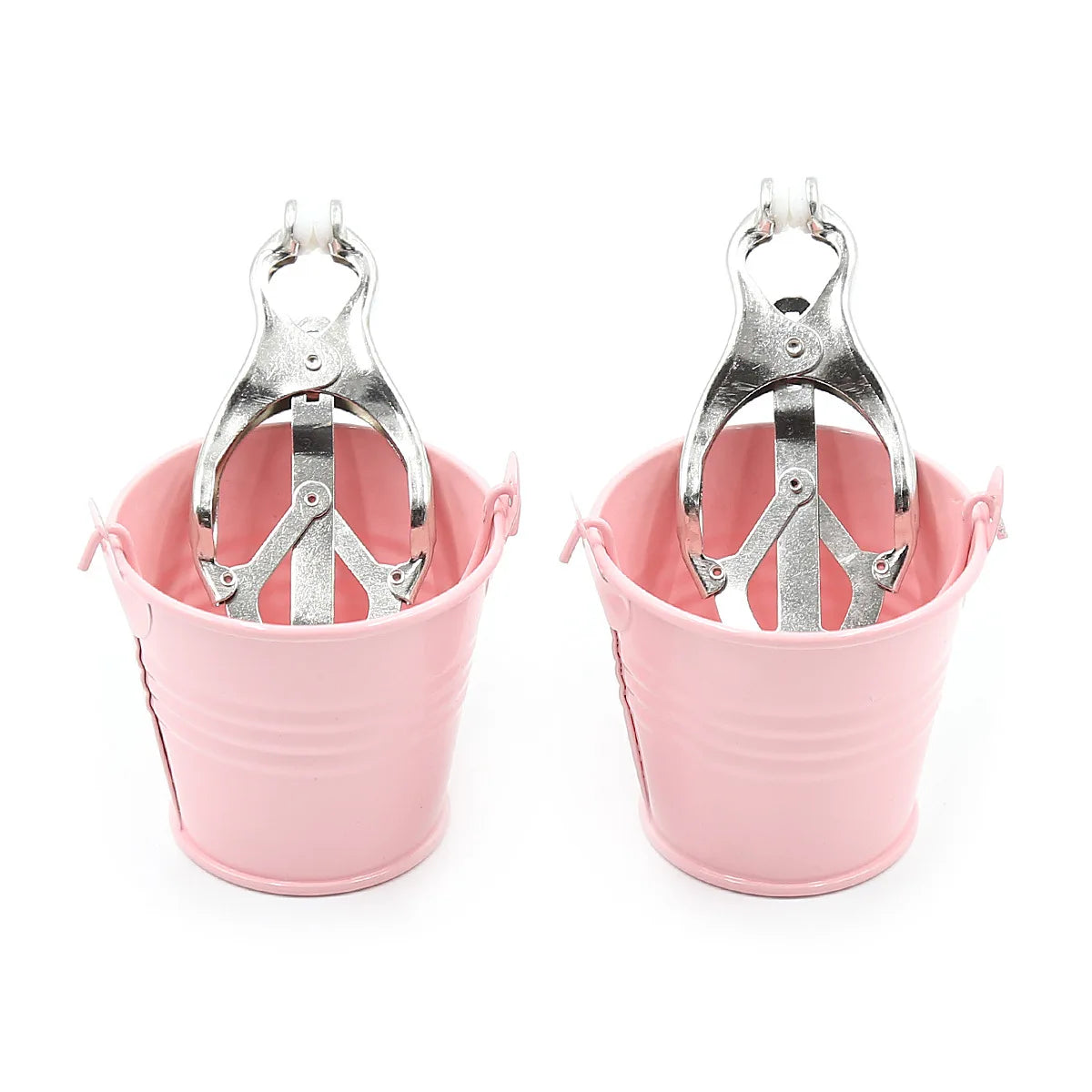 Nipple Clip Metal Chain Clip Clitoral Clip Adult Sex Toy Slave Bucket BDSM Small Water Bucket Silver Iron Chain Clip Suitable Fo