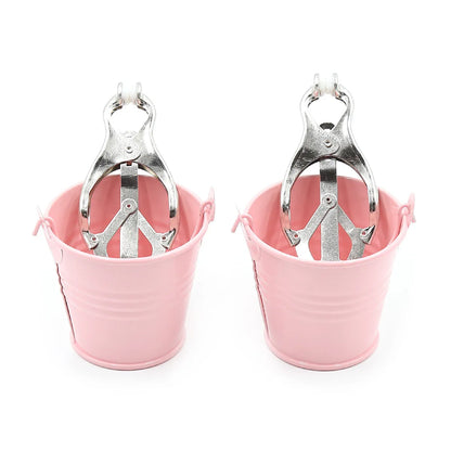Nipple Clip Metal Chain Clip Clitoral Clip Adult Sex Toy Slave Bucket BDSM Small Water Bucket Silver Iron Chain Clip Suitable Fo