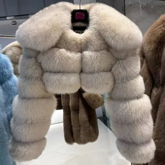 Short Coat Women Faux Fur Fox Coats Jackets Turn Down Collar Coat Thick Y2k Streetwear Jacket Work Outerwear Autumn Winter 2025
